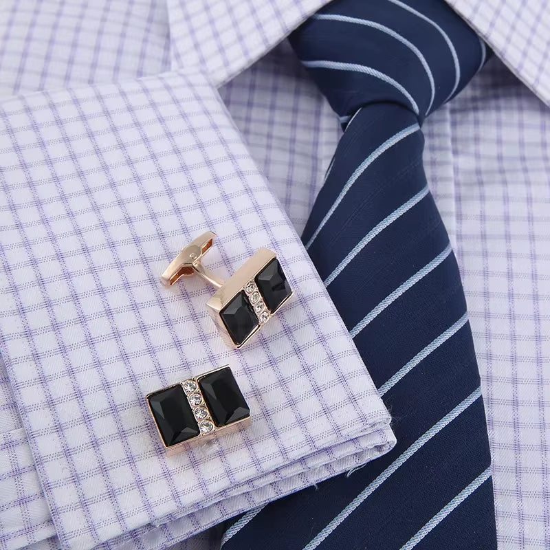 High-End Star Cufflinks Cap Set – Elegant Round Copper Buttons for Men's Dress Shirts & Business Attire