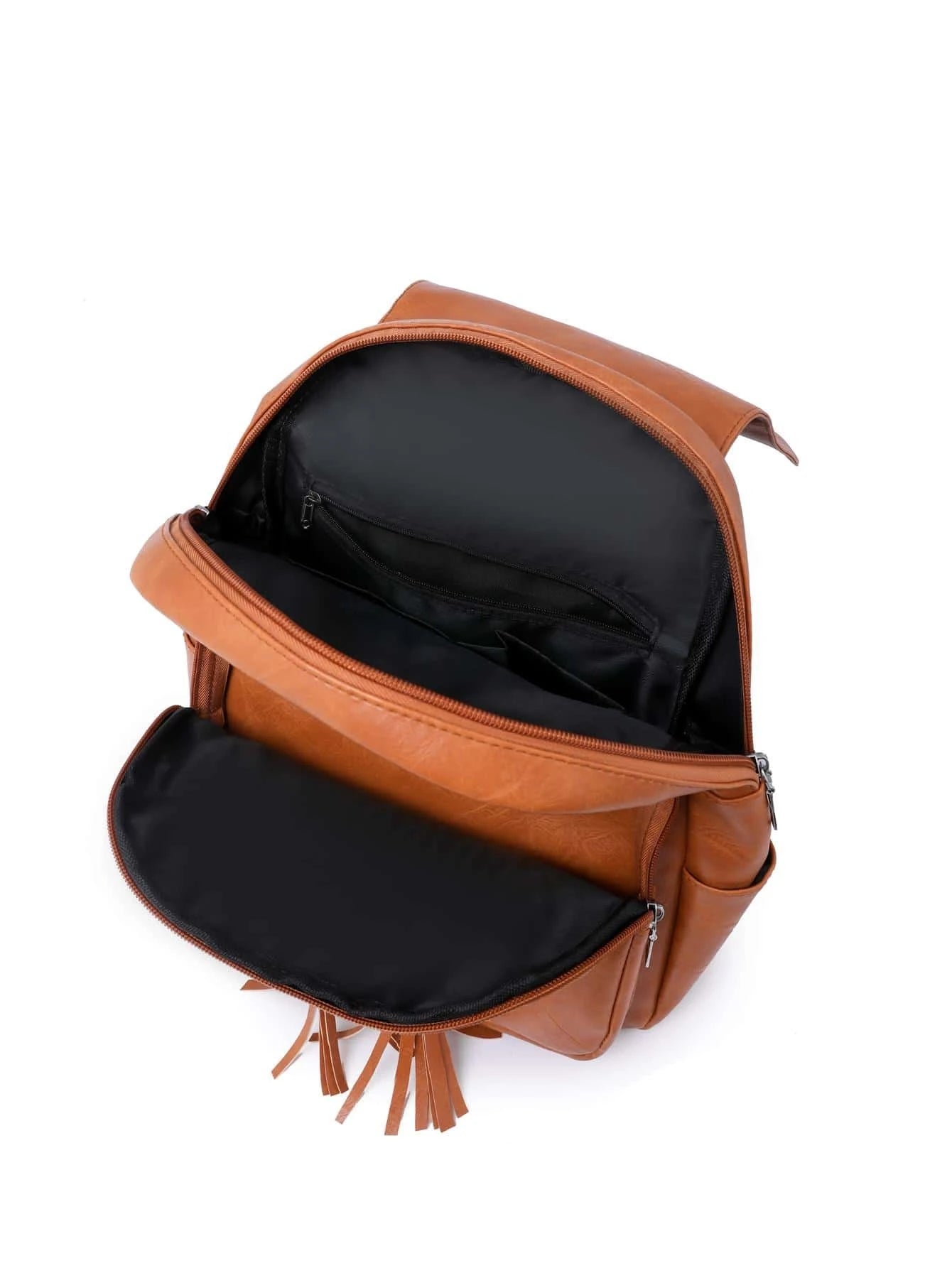 Tassel Flap Backpack | Mocha Brown Minimalist Carryall