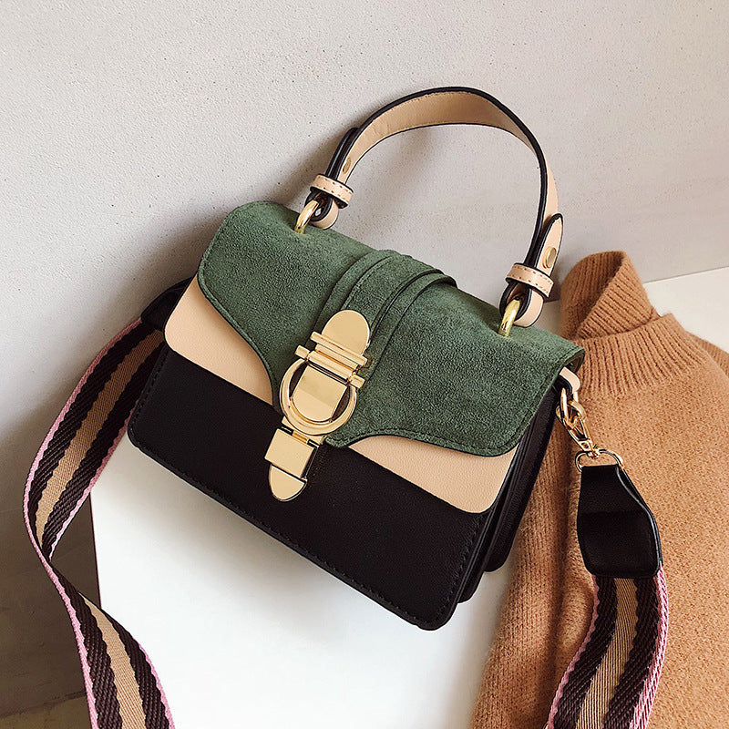 Dionysus Revival | Structured Velvet-Panel Leather Satchel