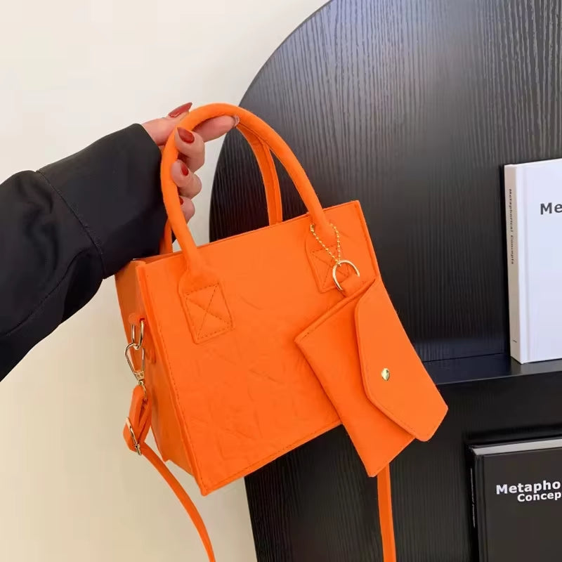 Lina Mini | Embossed Felt Shoulder Bag