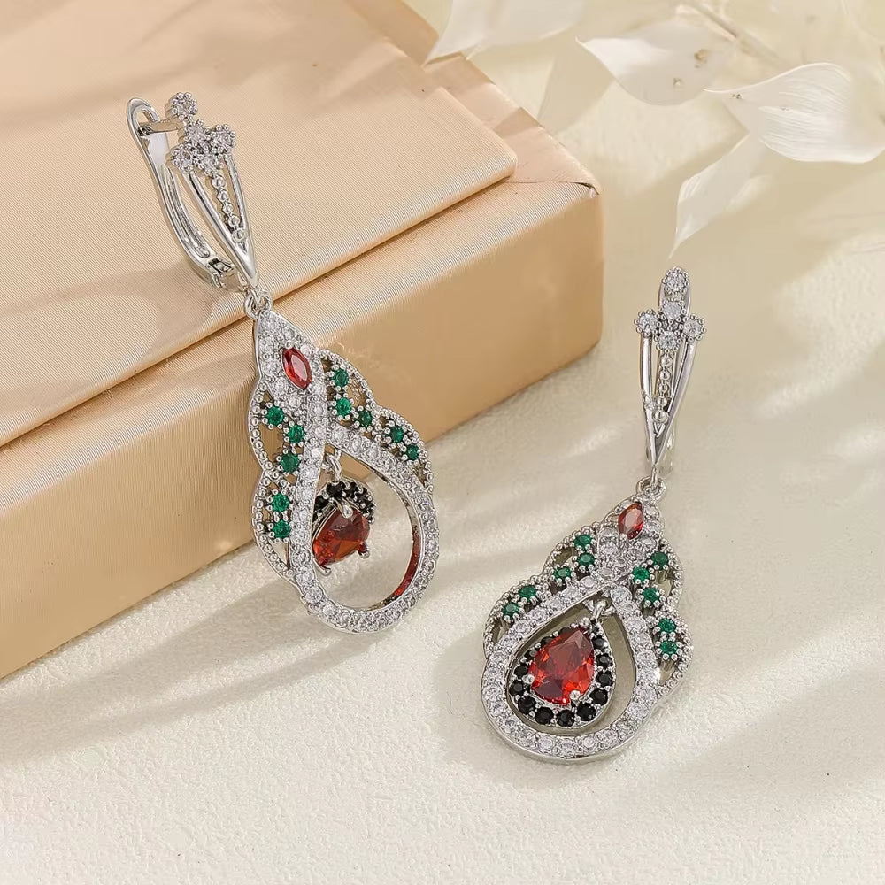 New High-End Pavé Zircon Earrings for Women