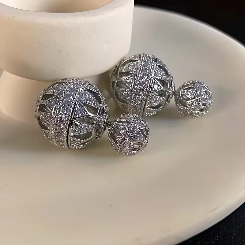 New High-End Pavé Zircon Earrings for Women