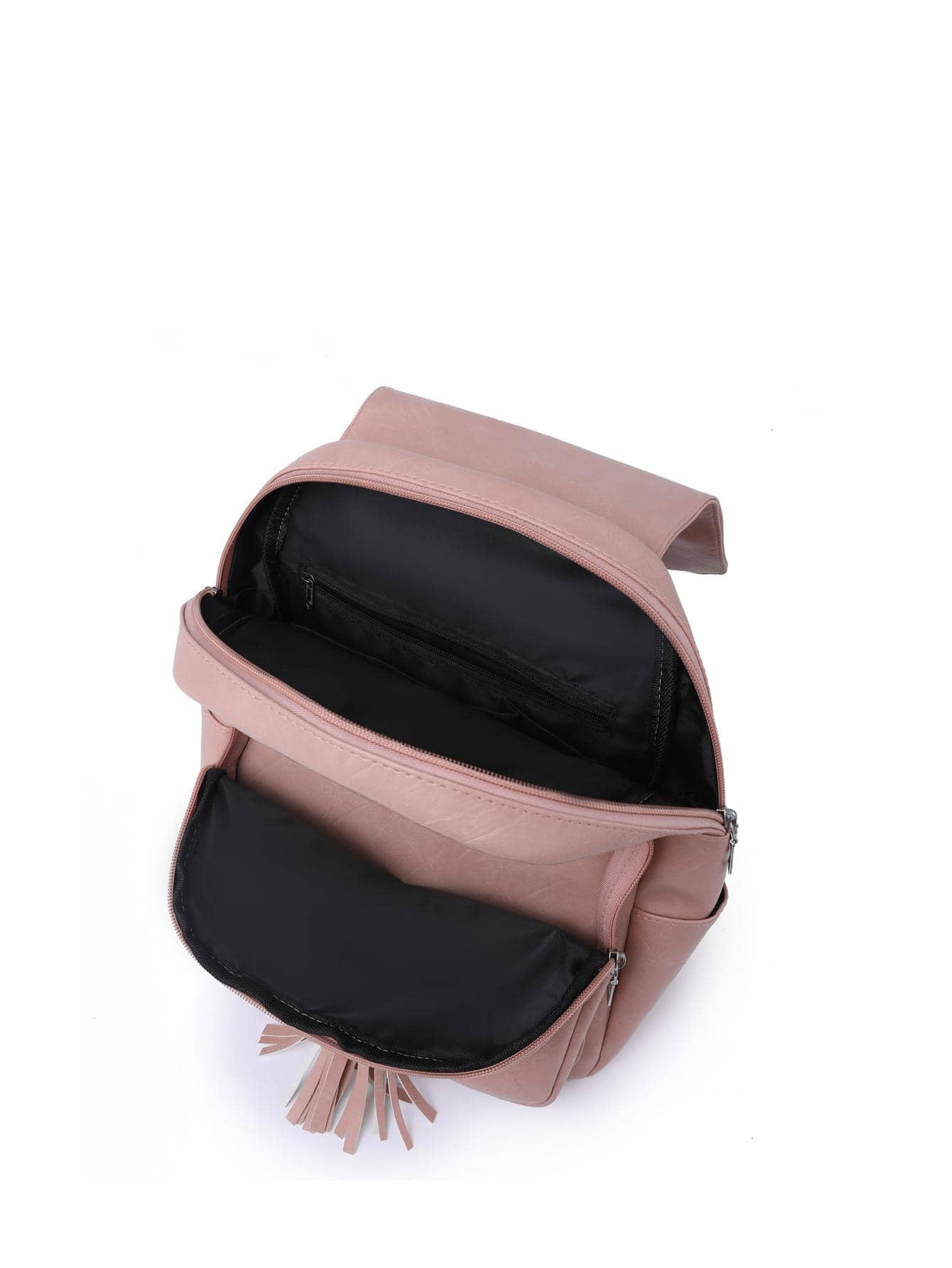 Tassel Flap Backpack | Mocha Brown Minimalist Carryall