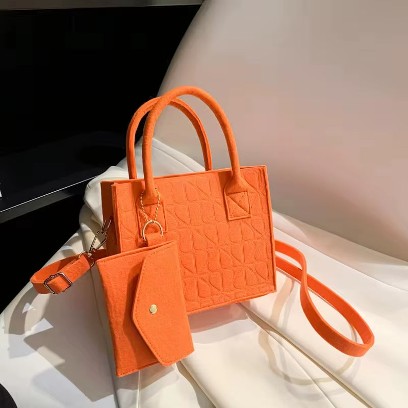 Lina Mini | Embossed Felt Shoulder Bag