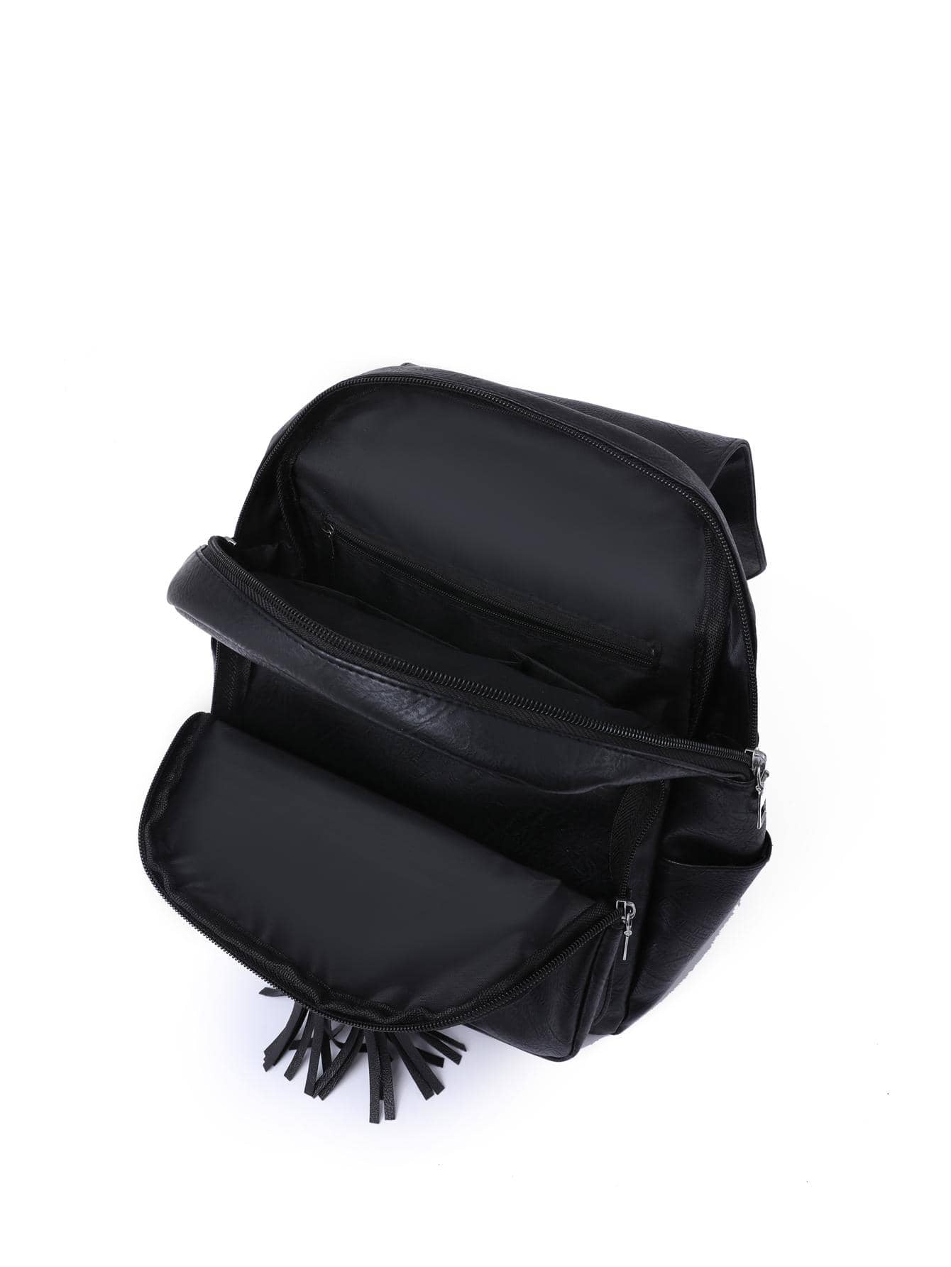 Tassel Flap Backpack | Mocha Brown Minimalist Carryall