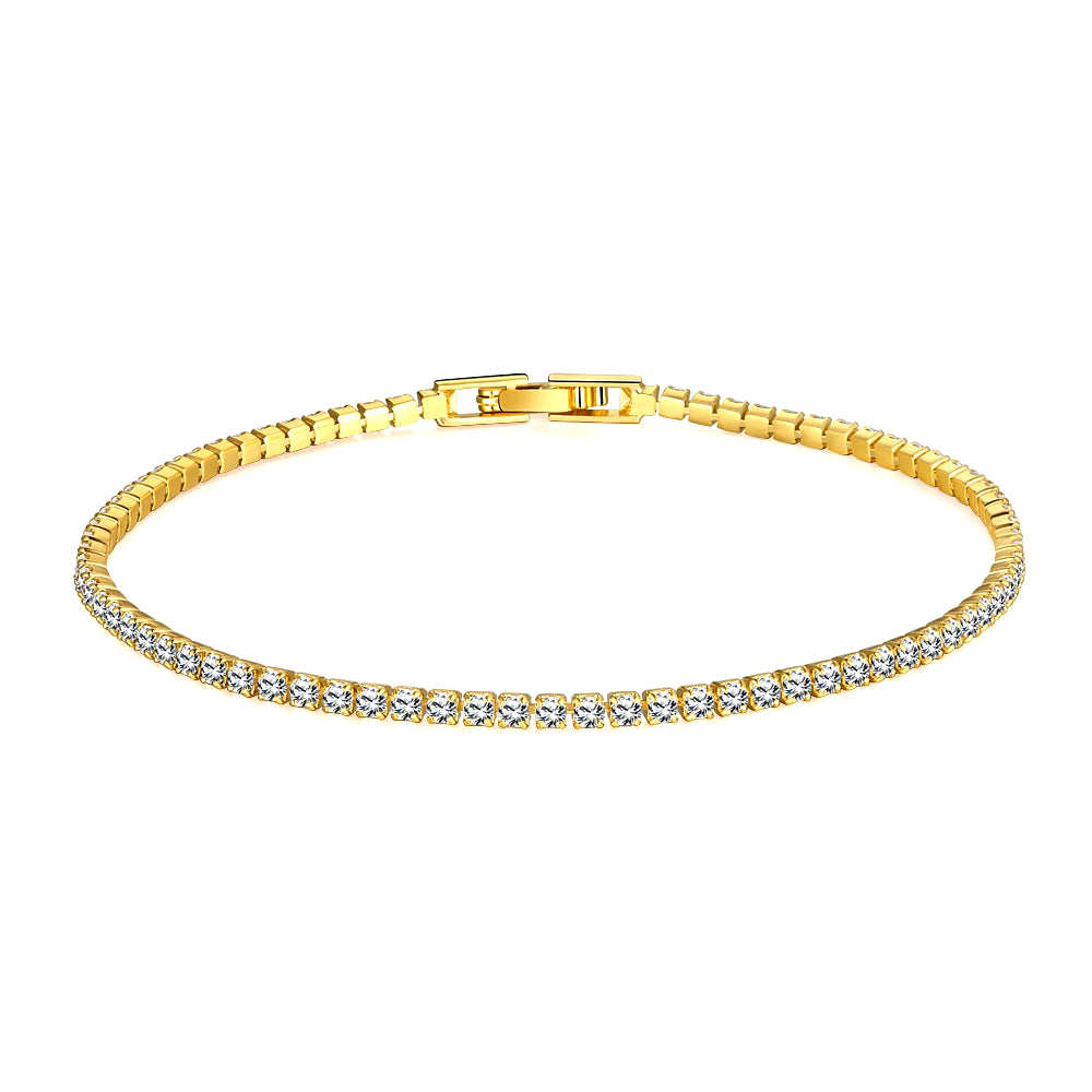 Minimalist Moissanite Tennis Bracelet – 925 Sterling Silver, Geometric Elegance (2–5mm Width Options)