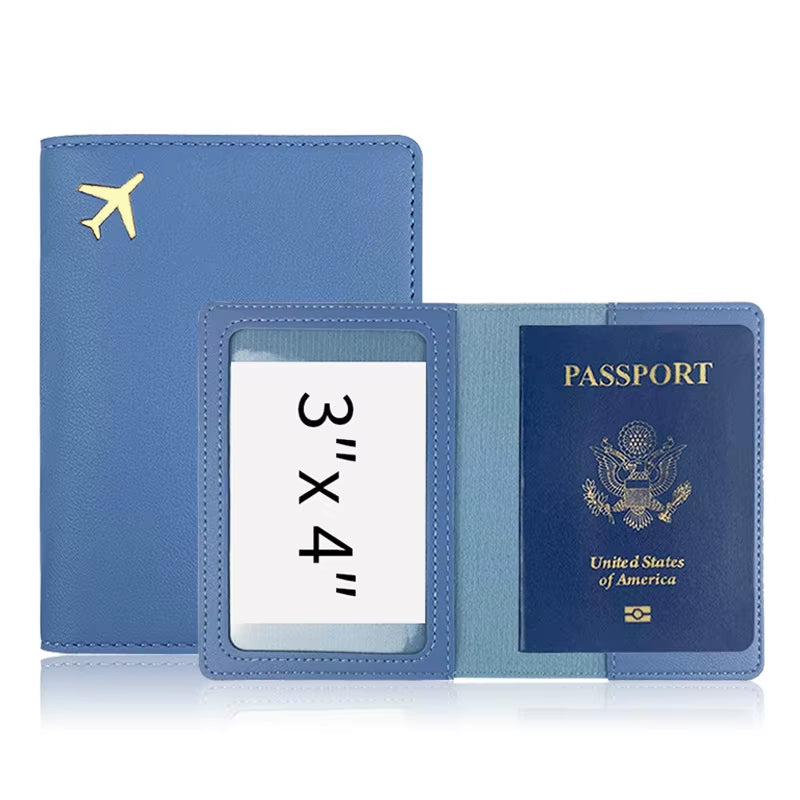 RFID PU Leather Passport Cover – Slim Travel Organizer