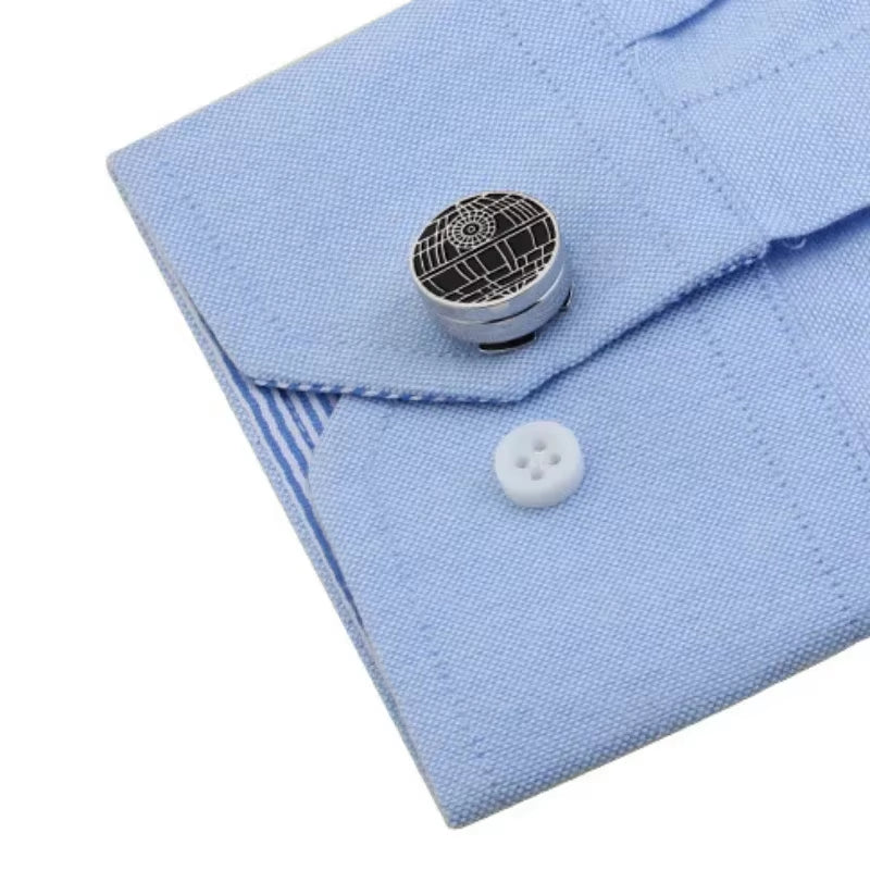 High-End Star Cufflinks Cap Set – Elegant Round Copper Buttons for Men's Dress Shirts & Business Attire