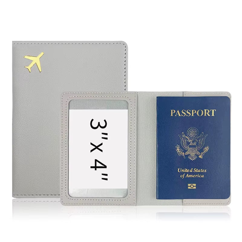 RFID PU Leather Passport Cover – Slim Travel Organizer