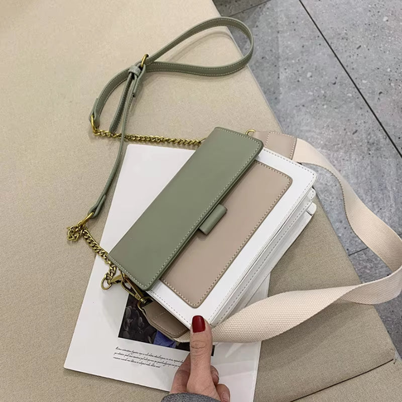 Contrast Stitch | Soft Leather Flap Crossbody