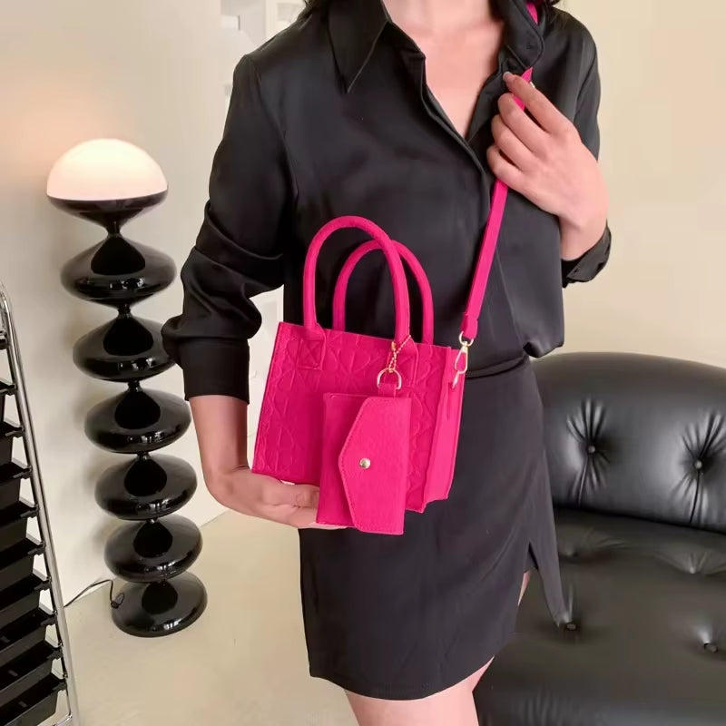 Lina Mini | Embossed Felt Shoulder Bag