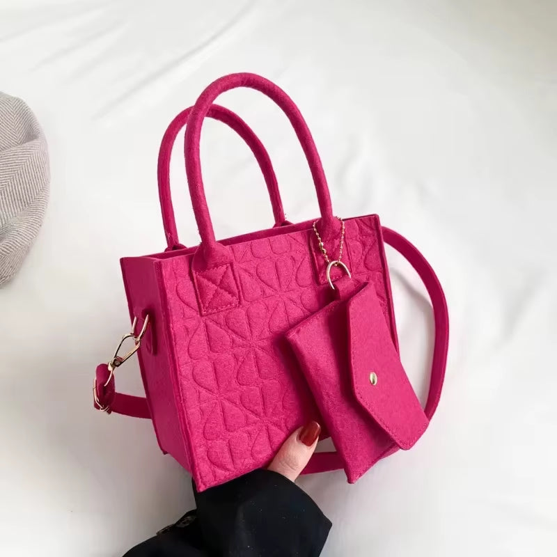 Lina Mini | Embossed Felt Shoulder Bag