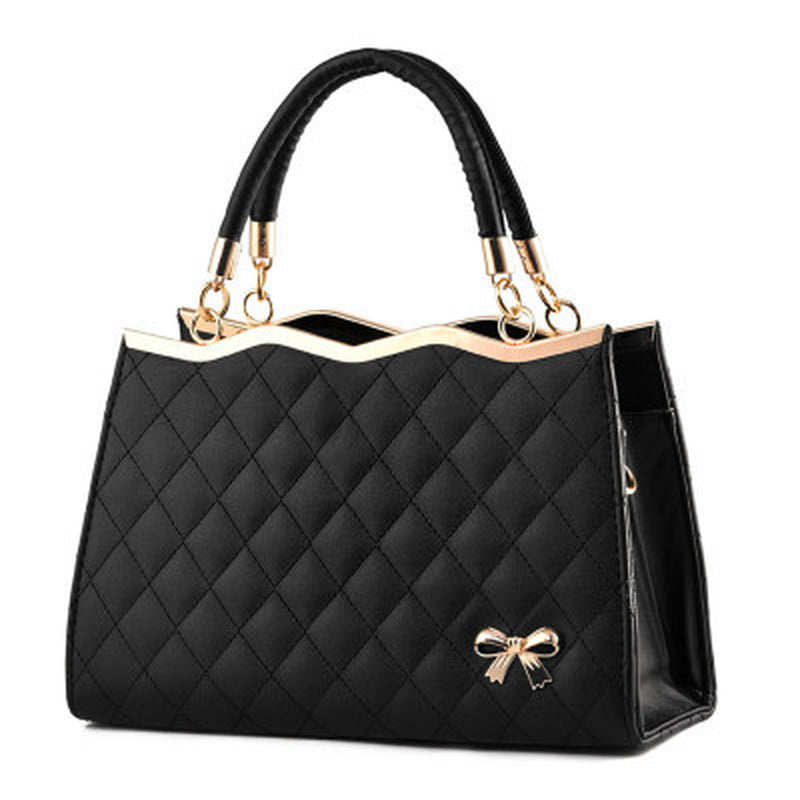 Ribbon Grace | Quilted Soft-Handle Top Zip Satchel