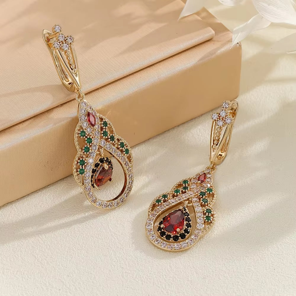 New High-End Pavé Zircon Earrings for Women