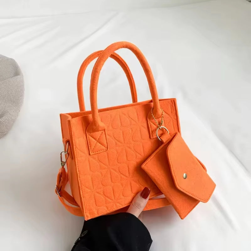 Lina Mini | Embossed Felt Shoulder Bag