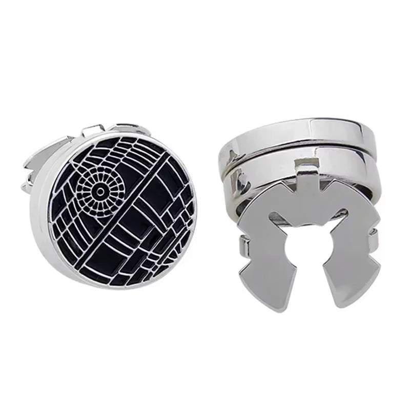 High-End Star Cufflinks Cap Set – Elegant Round Copper Buttons for Men's Dress Shirts & Business Attire