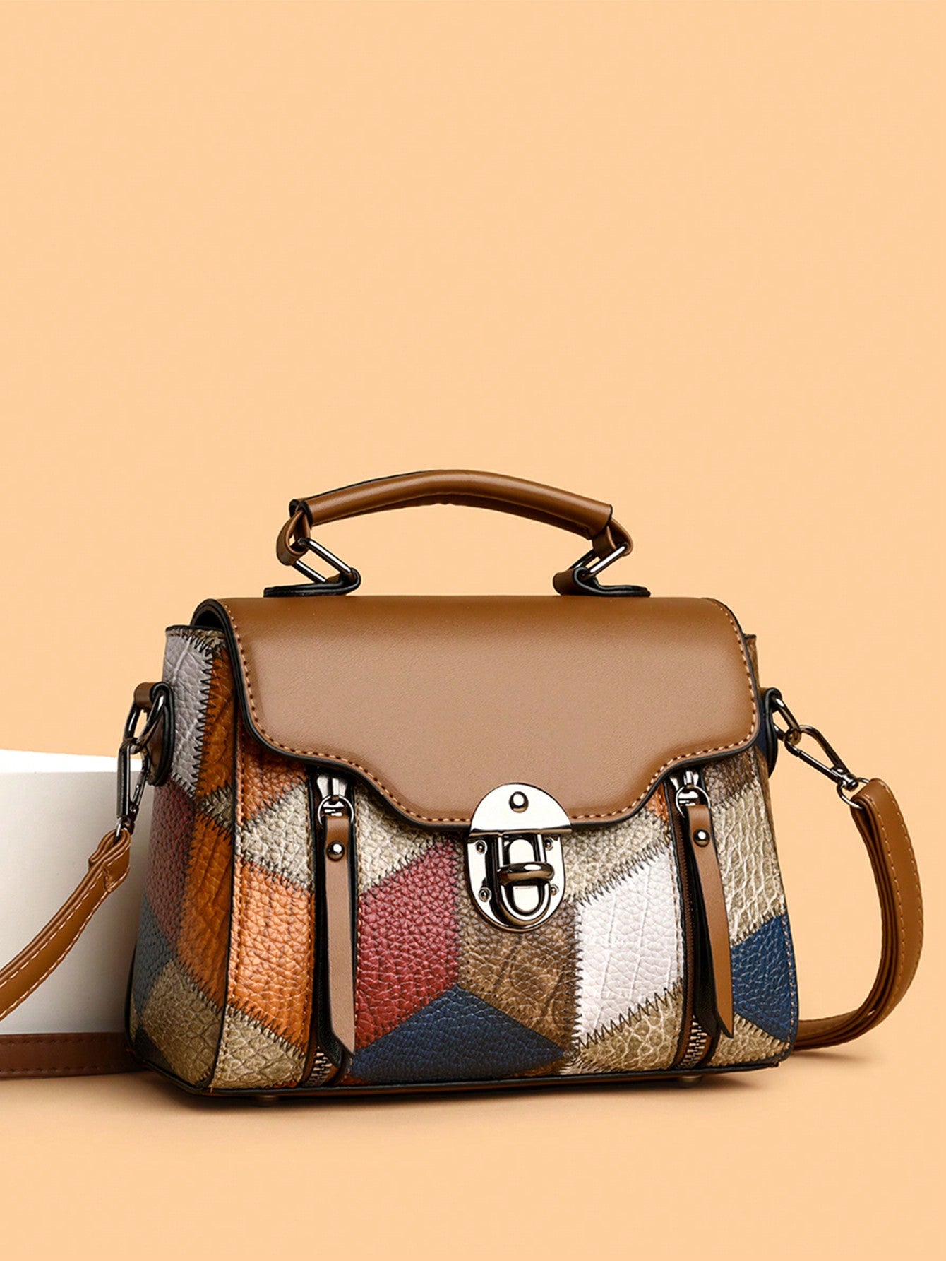 RetroLock | Convertible Patchwork Square Bag