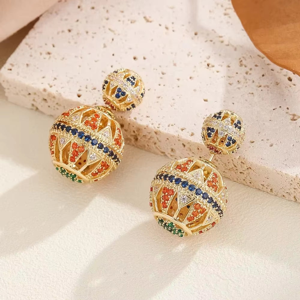New High-End Pavé Zircon Earrings for Women