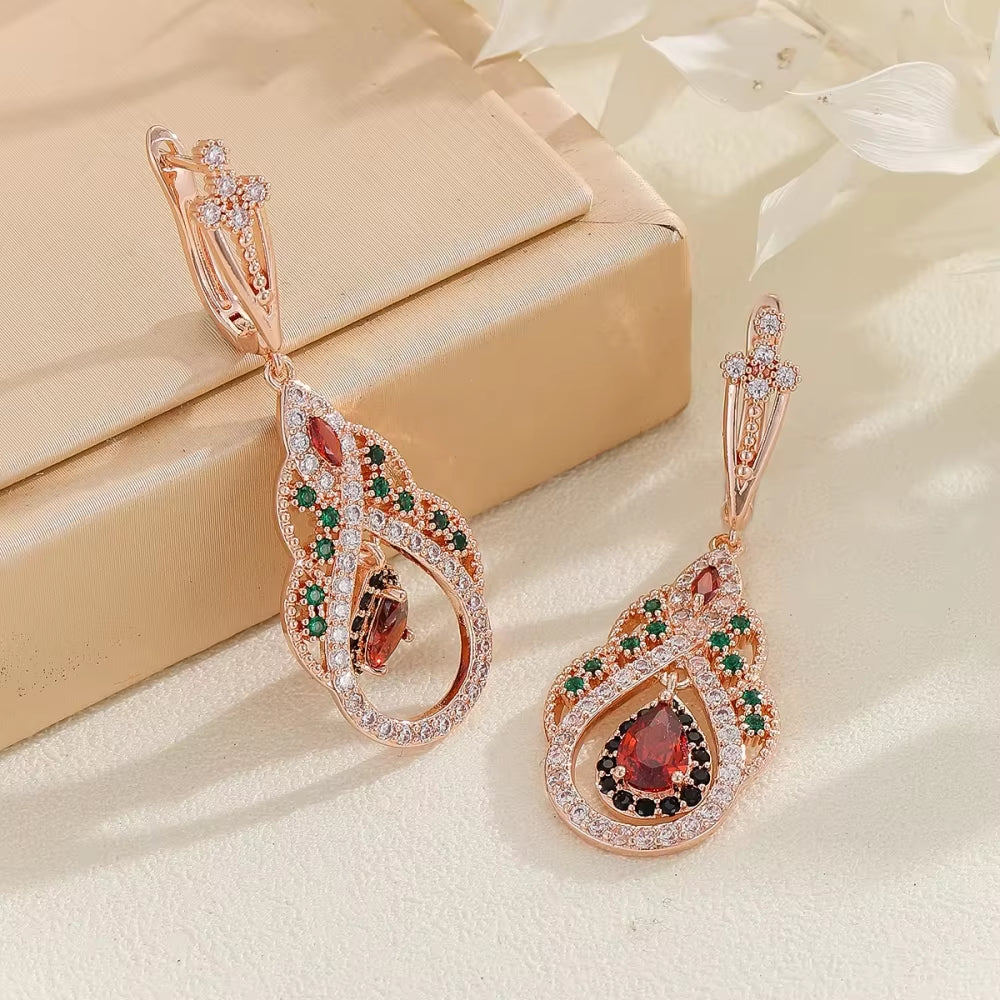 New High-End Pavé Zircon Earrings for Women