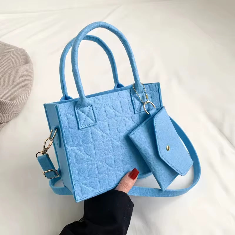 Lina Mini | Embossed Felt Shoulder Bag