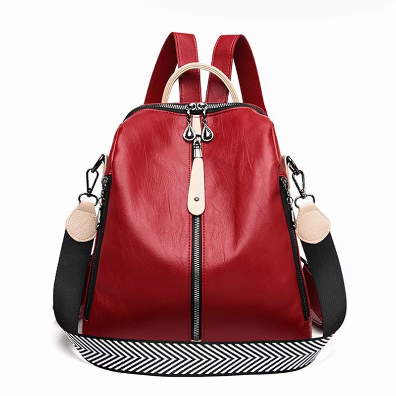 Luxury Designer Soft Leather Women Backpack High Qualtiy Durable Leather Backpack Fashion Large Capacity Female Travel Backpack