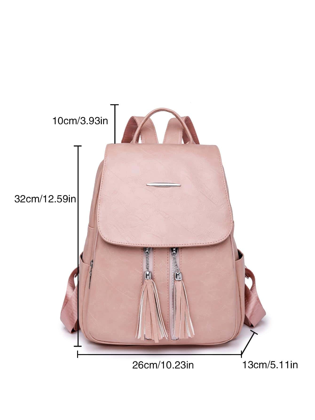 Tassel Flap Backpack | Mocha Brown Minimalist Carryall