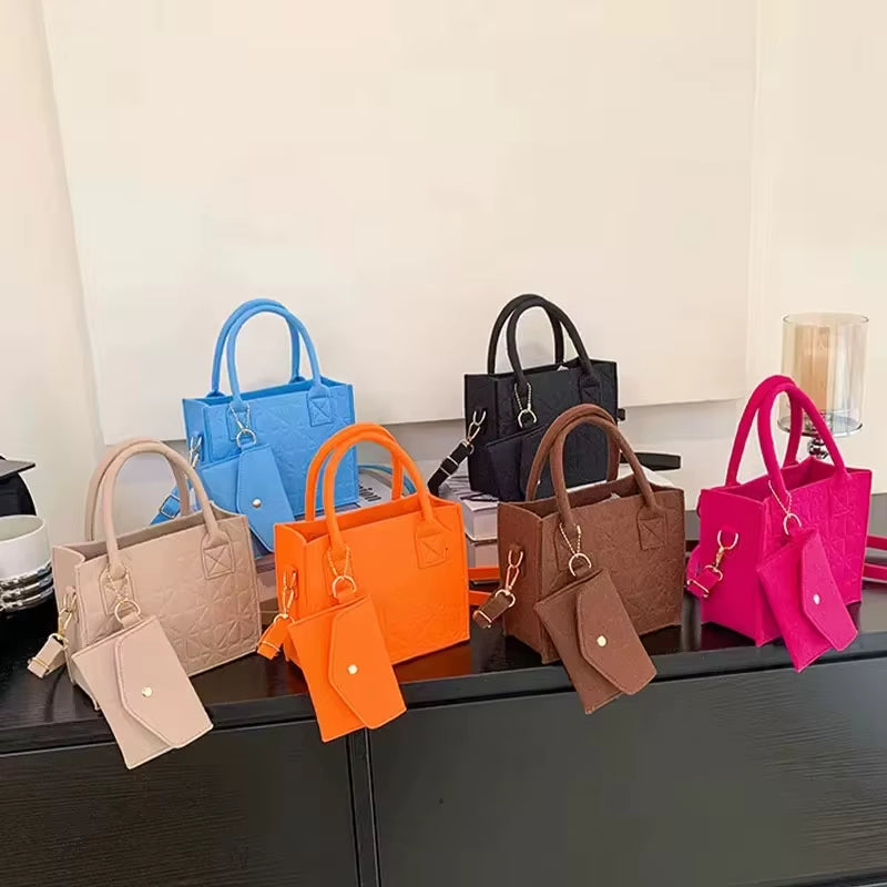Lina Mini | Embossed Felt Shoulder Bag