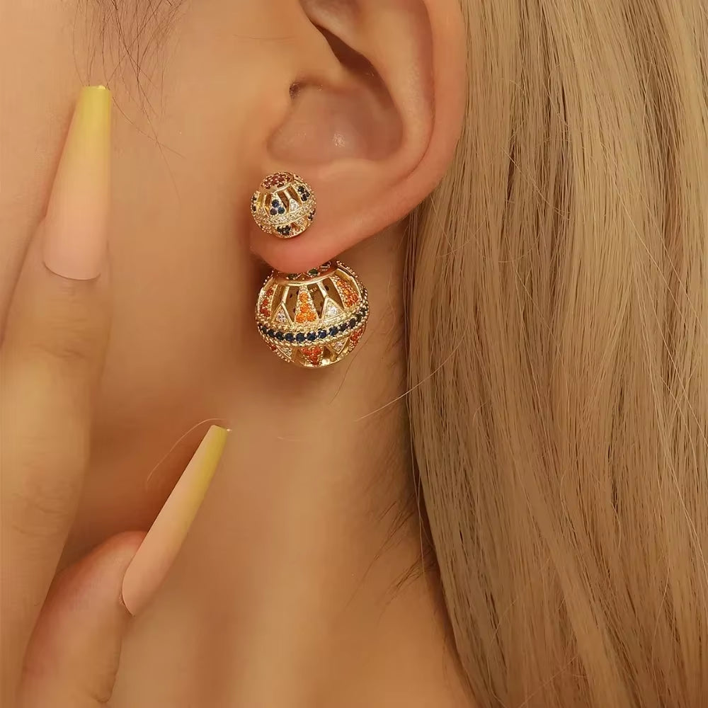 New High-End Pavé Zircon Earrings for Women