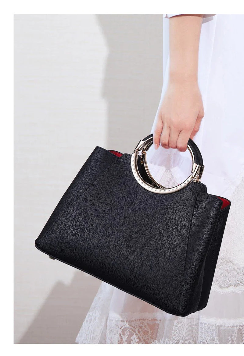Verta | Cowhide Zip Satchel with Card Sleeve