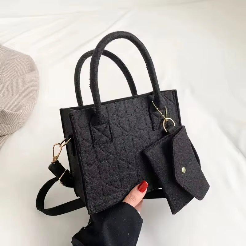 Lina Mini | Embossed Felt Shoulder Bag
