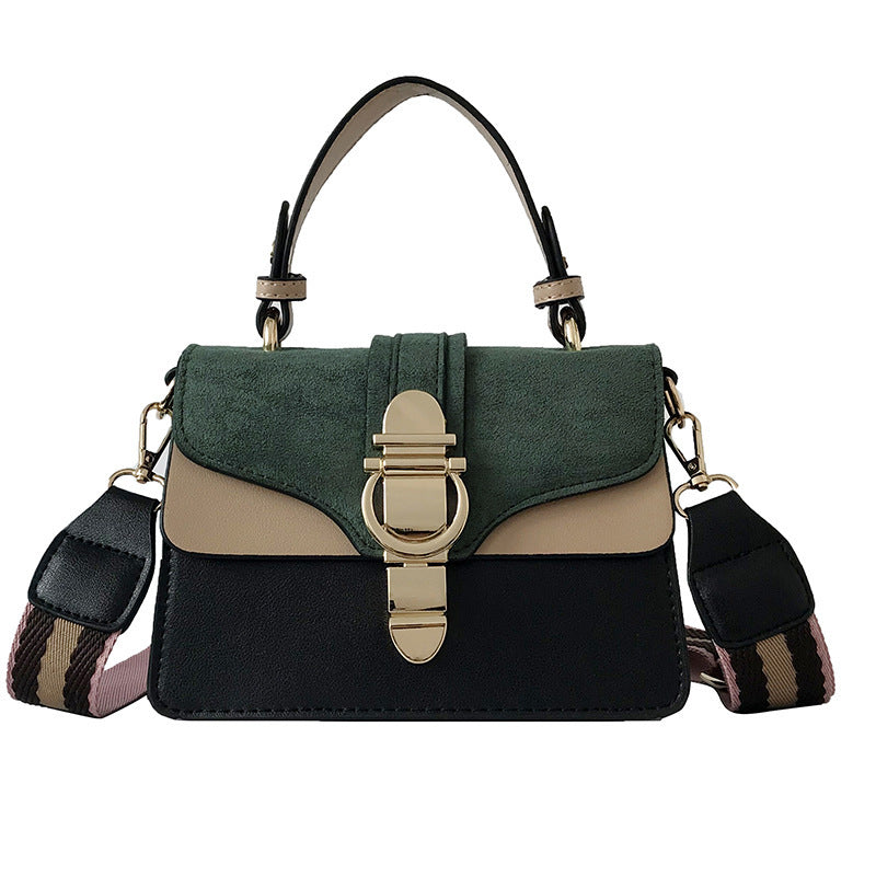 Dionysus Revival | Structured Velvet-Panel Leather Satchel