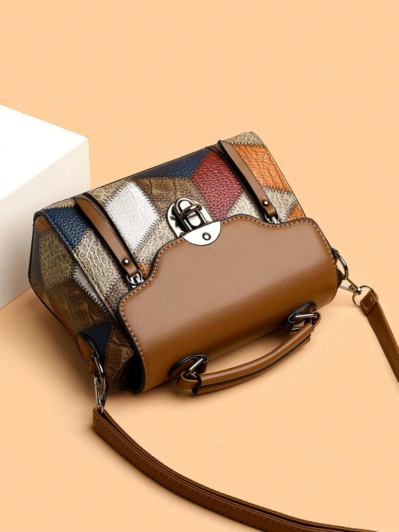 RetroLock | Convertible Patchwork Square Bag
