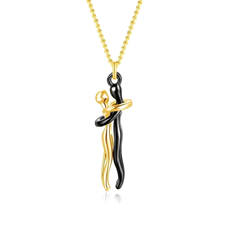 Embrace Pendant Necklace – Stainless Steel Couple Jewelry