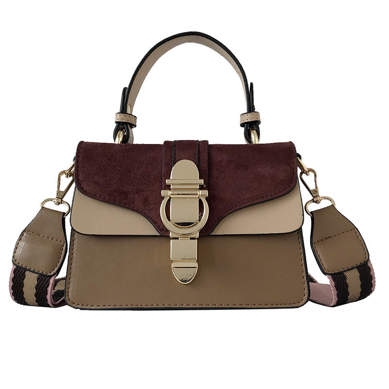 Dionysus Revival | Structured Velvet-Panel Leather Satchel
