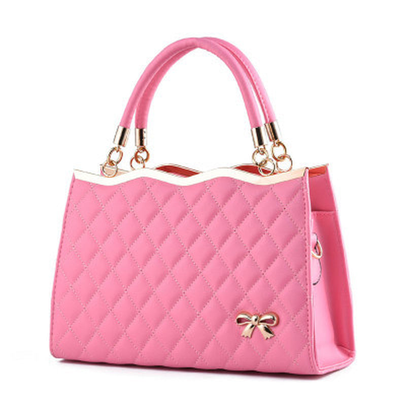 Ribbon Grace | Quilted Soft-Handle Top Zip Satchel