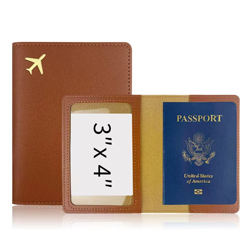 RFID PU Leather Passport Cover – Slim Travel Organizer