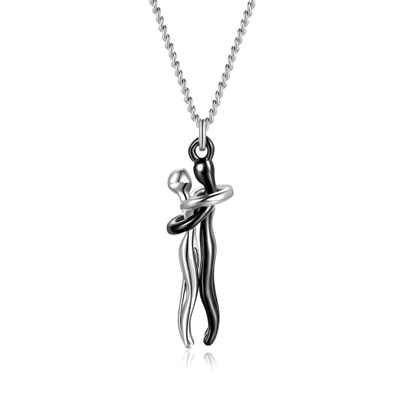 Embrace Pendant Necklace – Stainless Steel Couple Jewelry