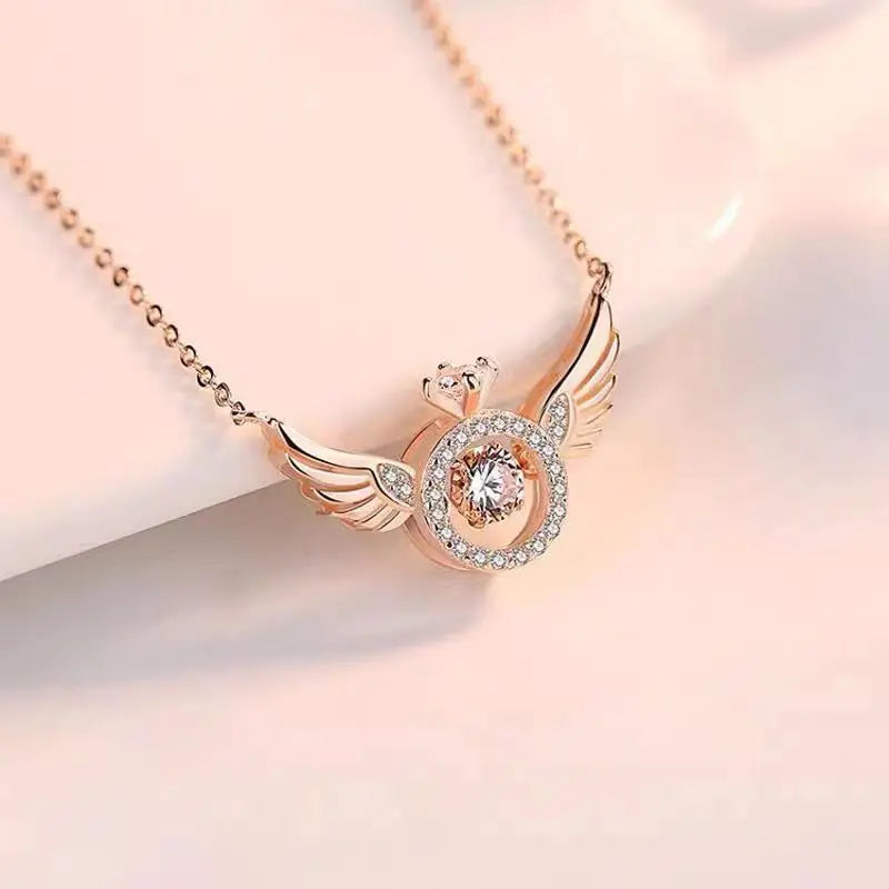 Celestine Winged Heart Necklace