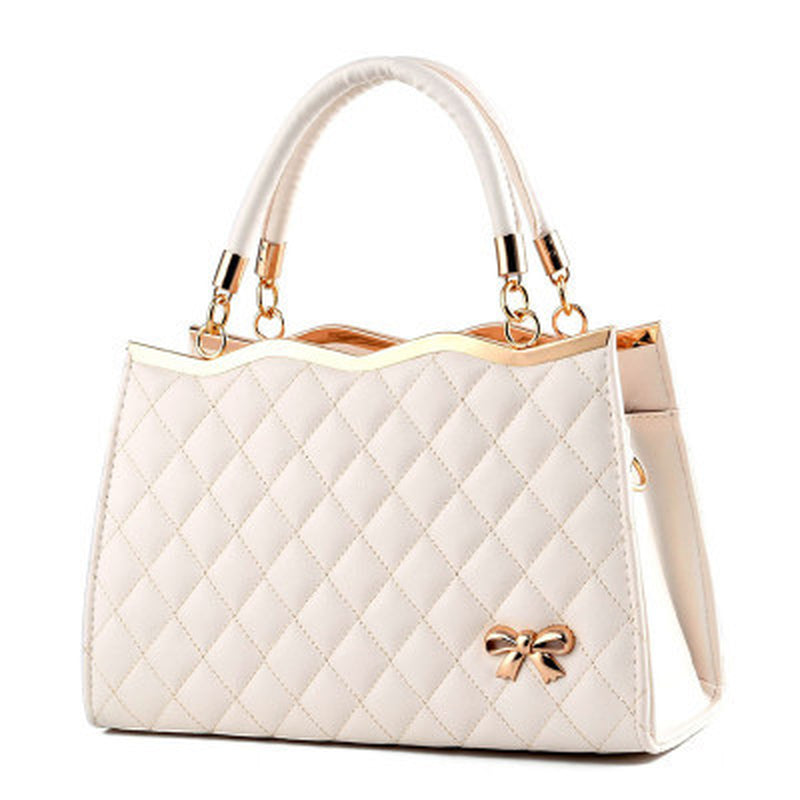 Ribbon Grace | Quilted Soft-Handle Top Zip Satchel