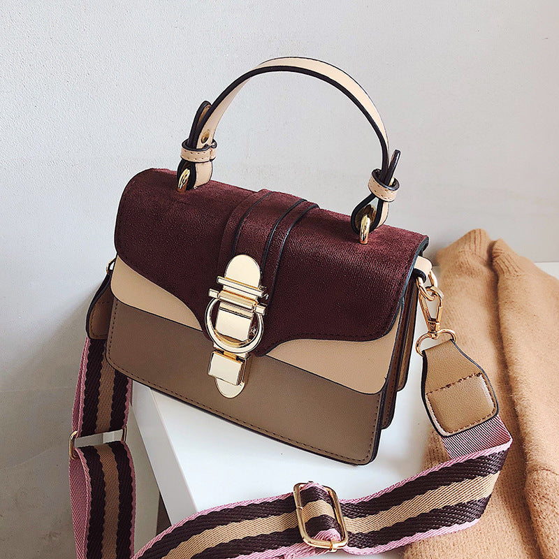 Dionysus Revival | Structured Velvet-Panel Leather Satchel