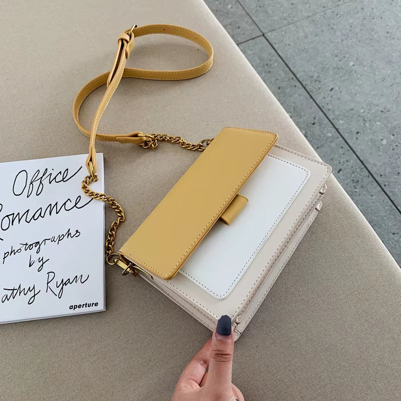 Contrast Stitch | Soft Leather Flap Crossbody