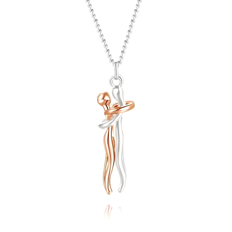Embrace Pendant Necklace – Stainless Steel Couple Jewelry