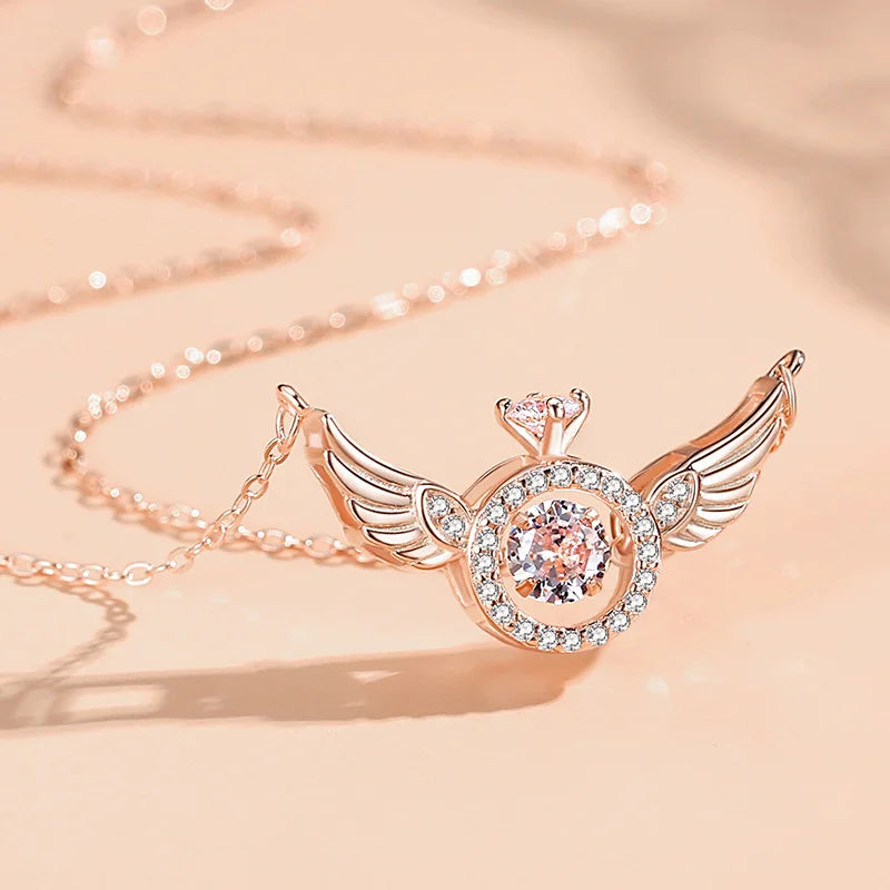 Celestine Winged Heart Necklace