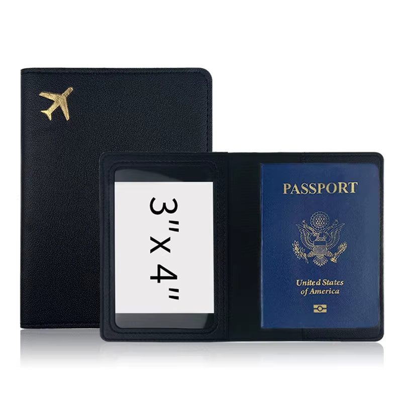 RFID PU Leather Passport Cover – Slim Travel Organizer