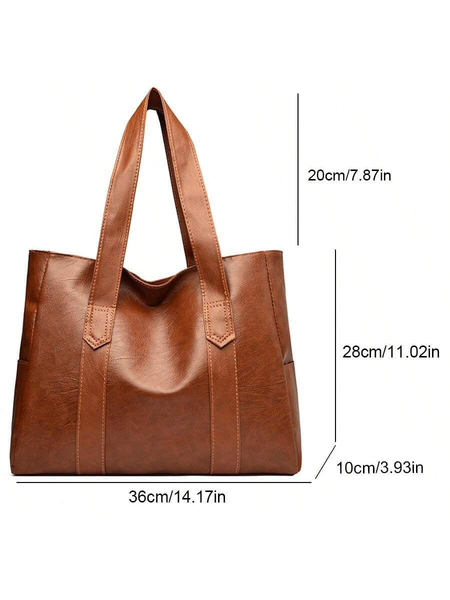 Chestnut Ruched Tote | Vintage-Inspired Shoulder Carryall in Matte Brown