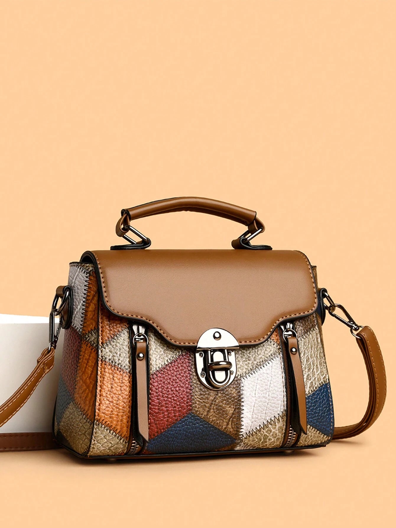 RetroLock | Convertible Patchwork Square Bag