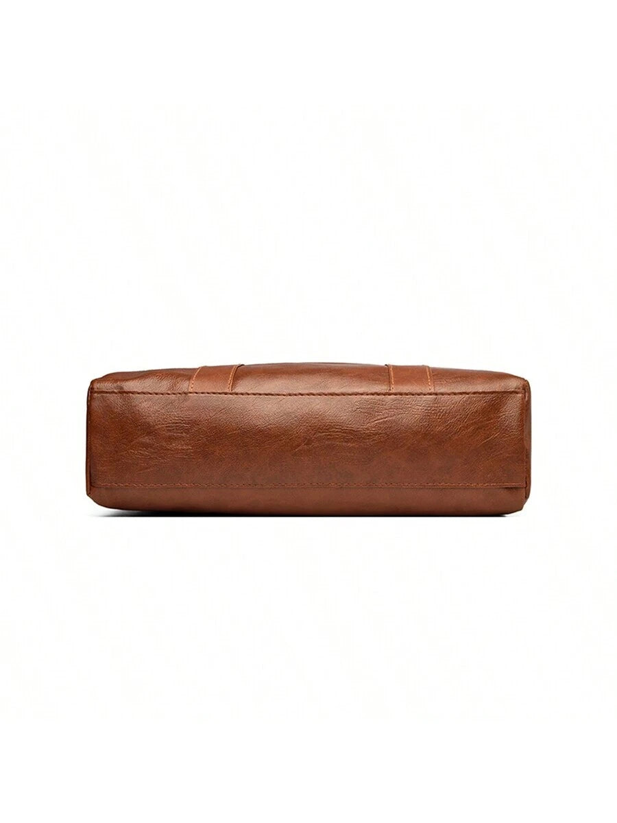 Chestnut Ruched Tote | Vintage-Inspired Shoulder Carryall in Matte Brown