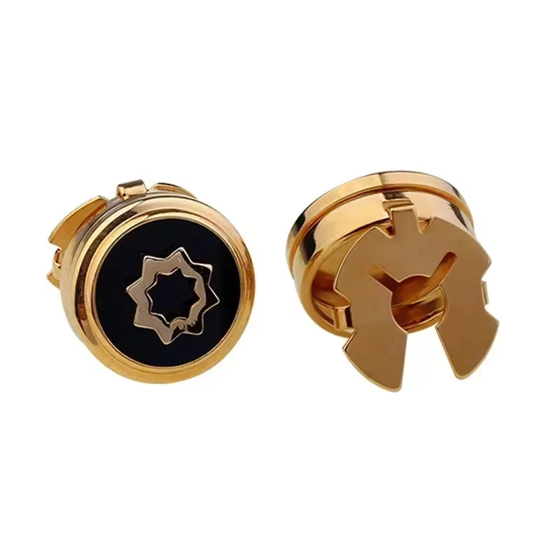 High-End Star Cufflinks Cap Set – Elegant Round Copper Buttons for Men's Dress Shirts & Business Attire