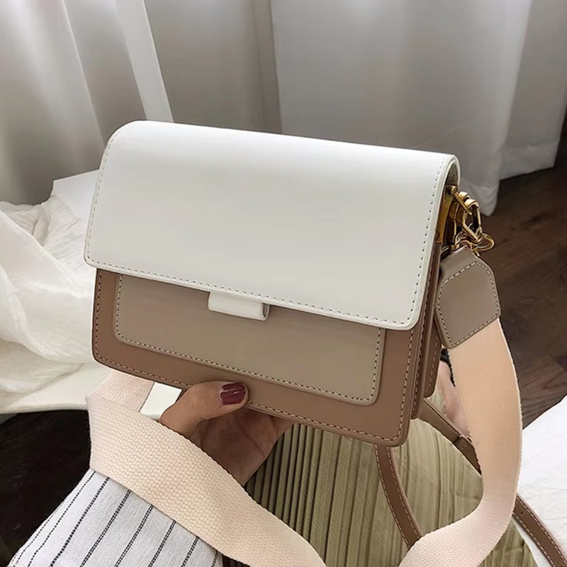 Contrast Stitch | Soft Leather Flap Crossbody