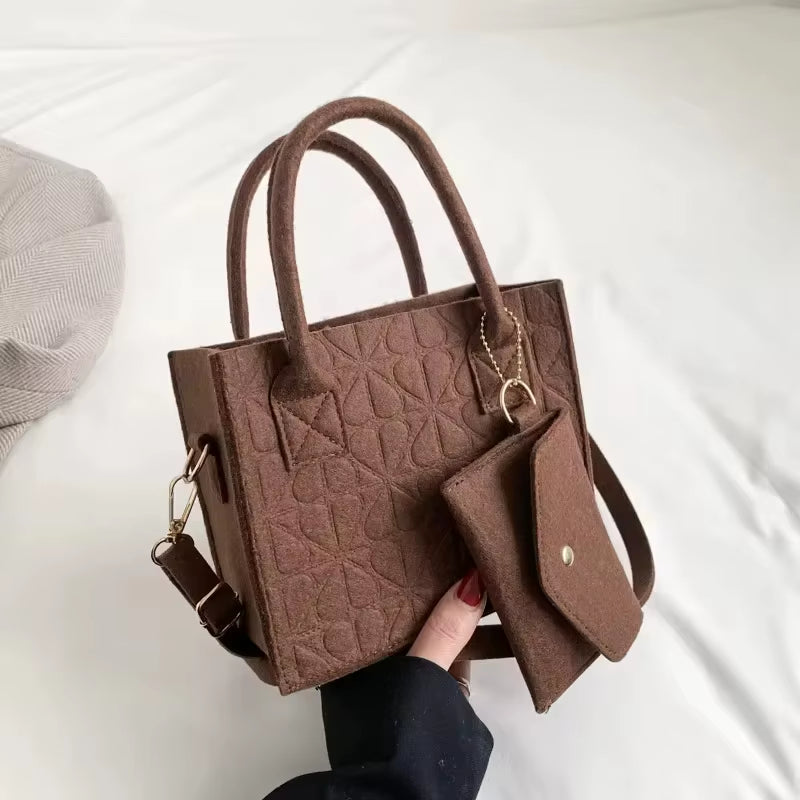 Lina Mini | Embossed Felt Shoulder Bag